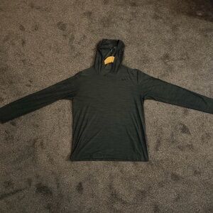 Nike Black Heathered Hooded Performance Top